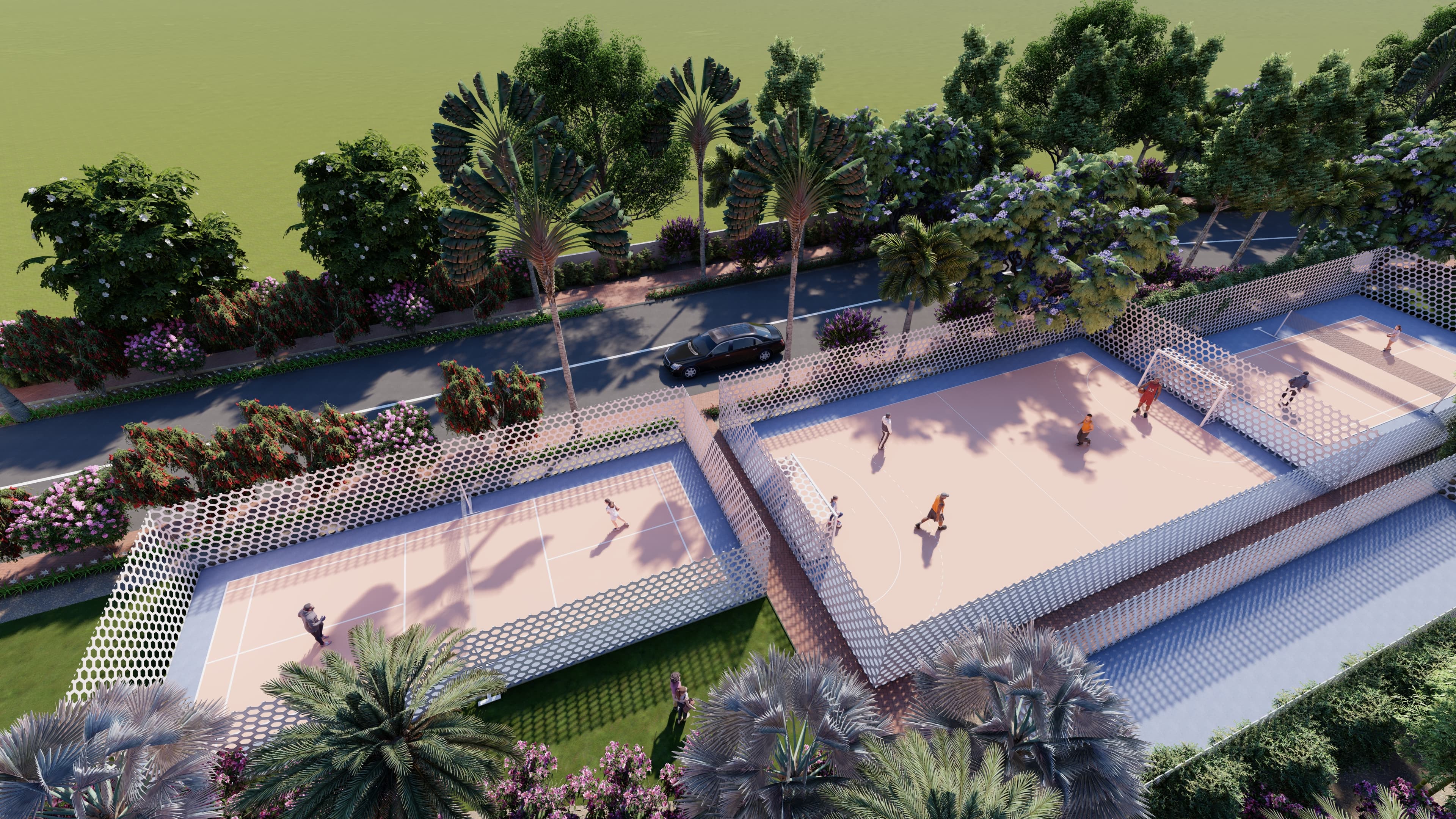Tennis and multipurpose sports courts